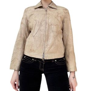Vintage 90’s beige leather jacket